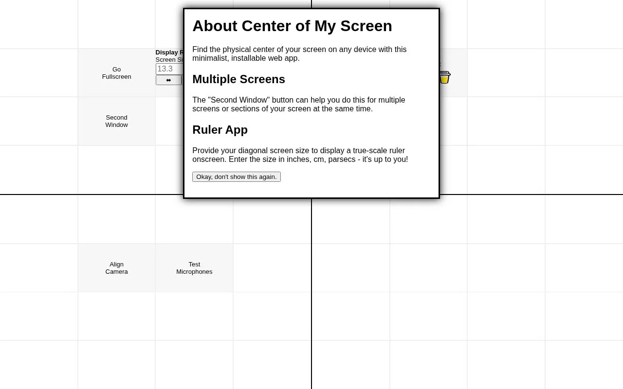 CenterOfMyScreen homepage screenshot