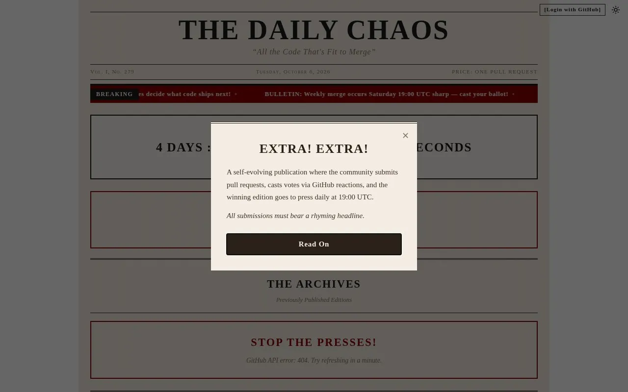 OpenChaos.dev homepage screenshot