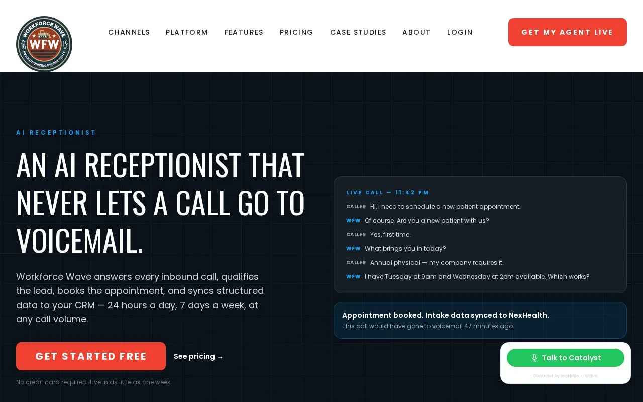 Workforcewave homepage screenshot