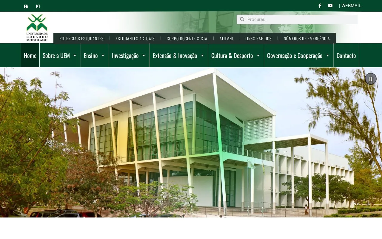 Universidade Eduardo Mondlane homepage screenshot