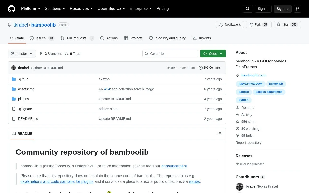 BambooLib homepage screenshot