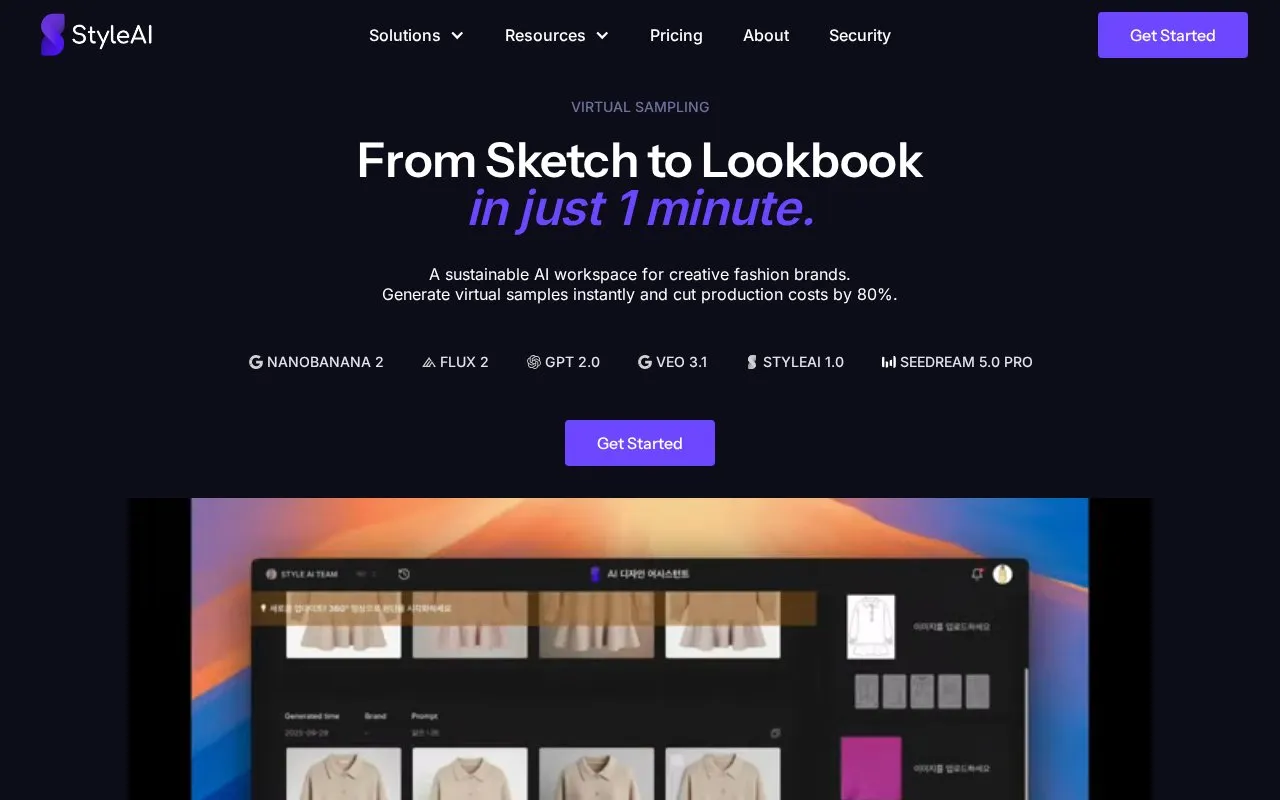StyleAI homepage screenshot