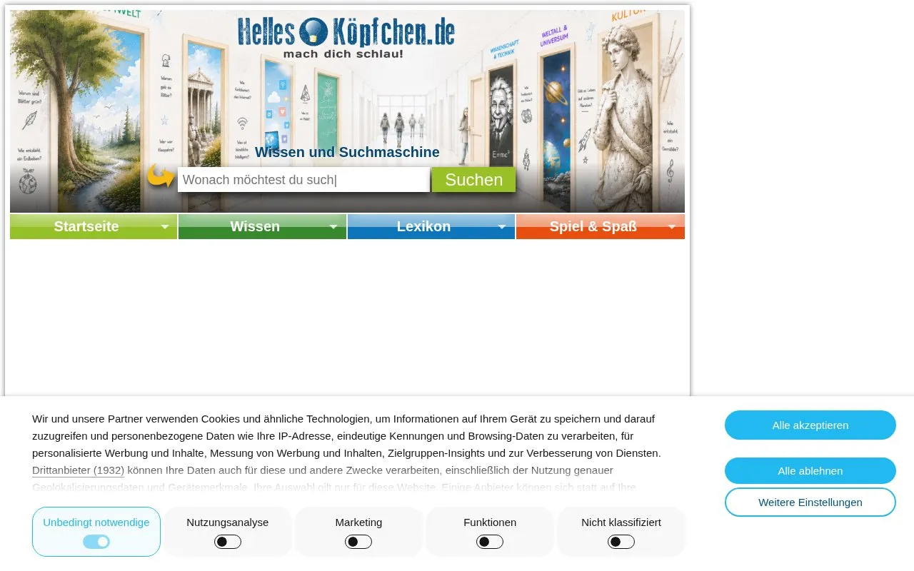 Helles Köpfchen homepage screenshot