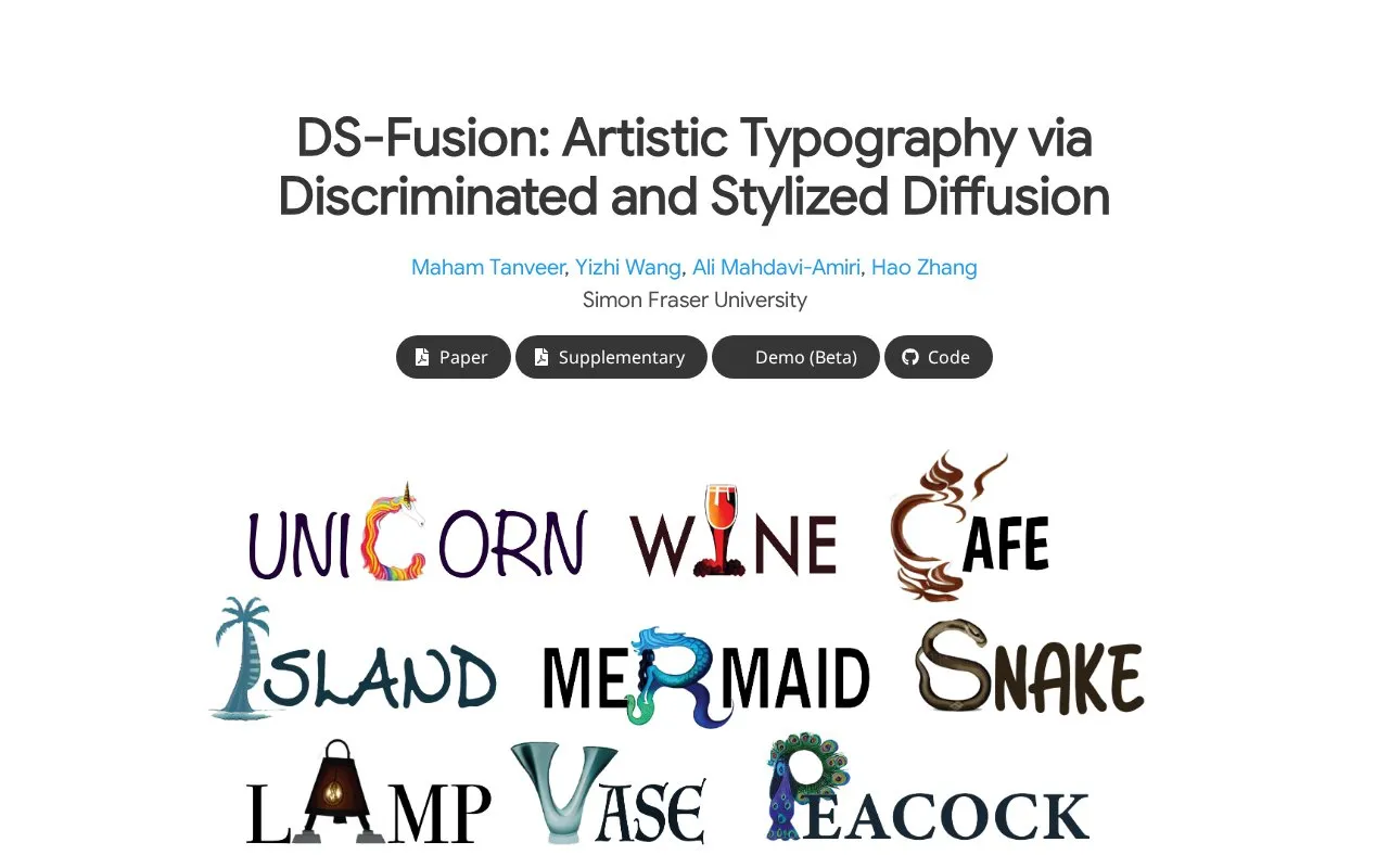DS-Fusion homepage screenshot