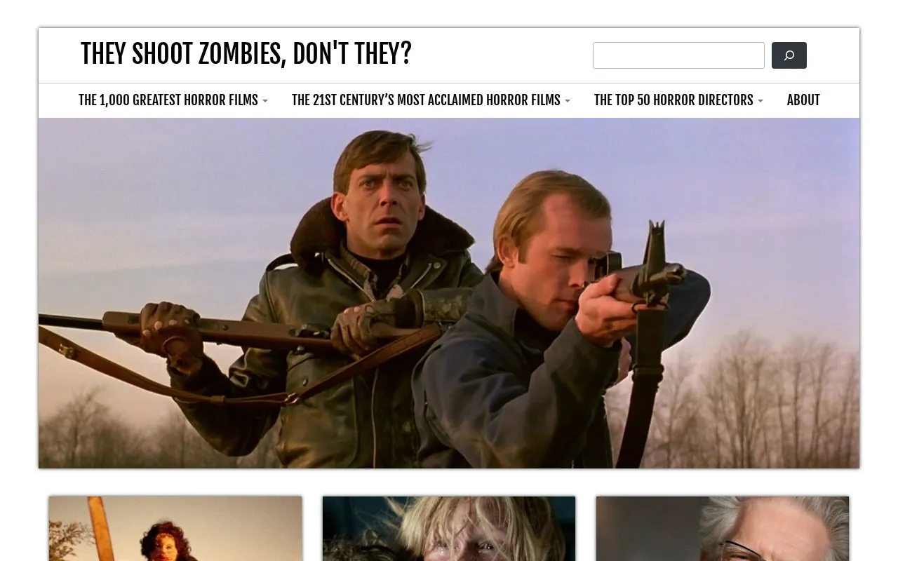 They Shoot Zombies homepage screenshot
