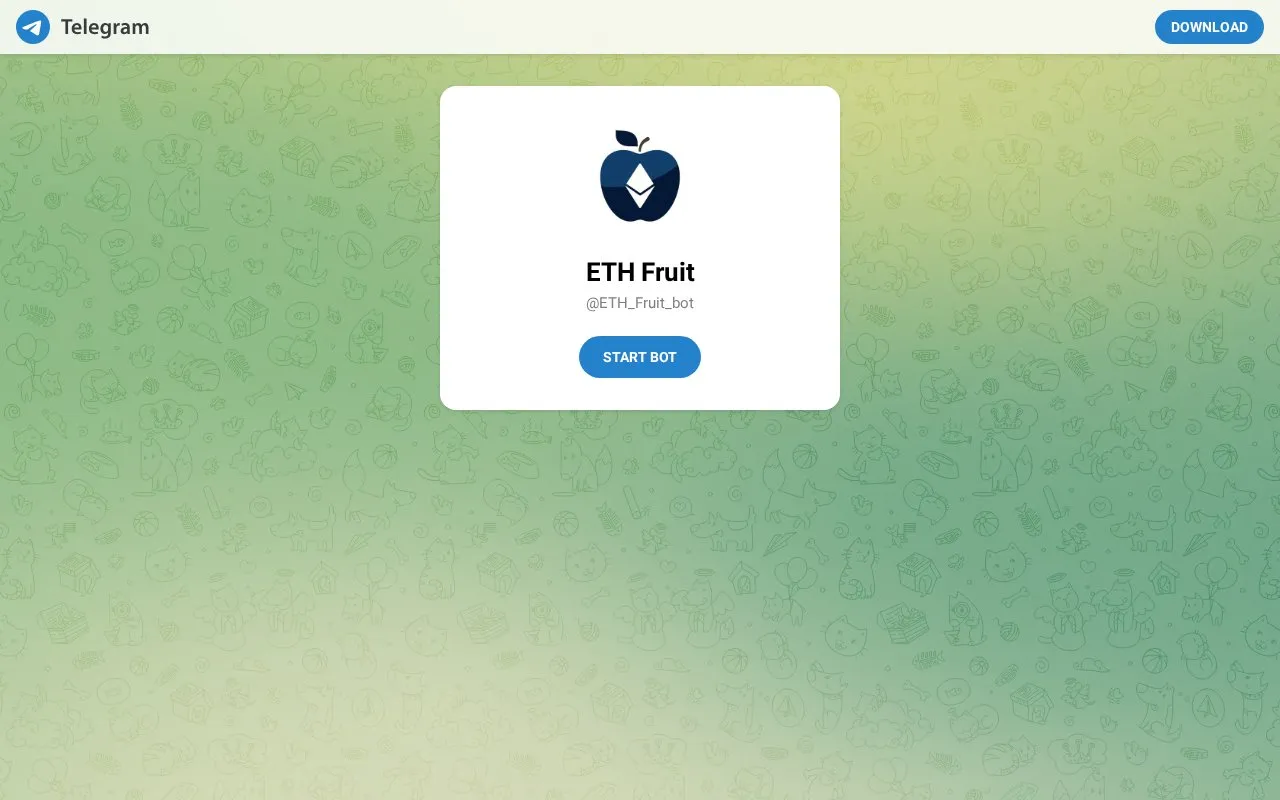 @ETH_Fruit_bot homepage screenshot