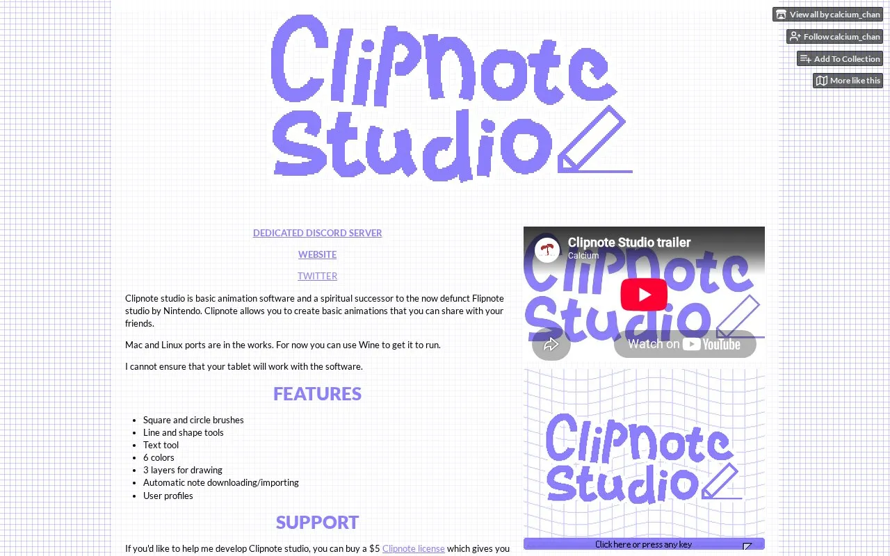 Clipnote Studio homepage screenshot