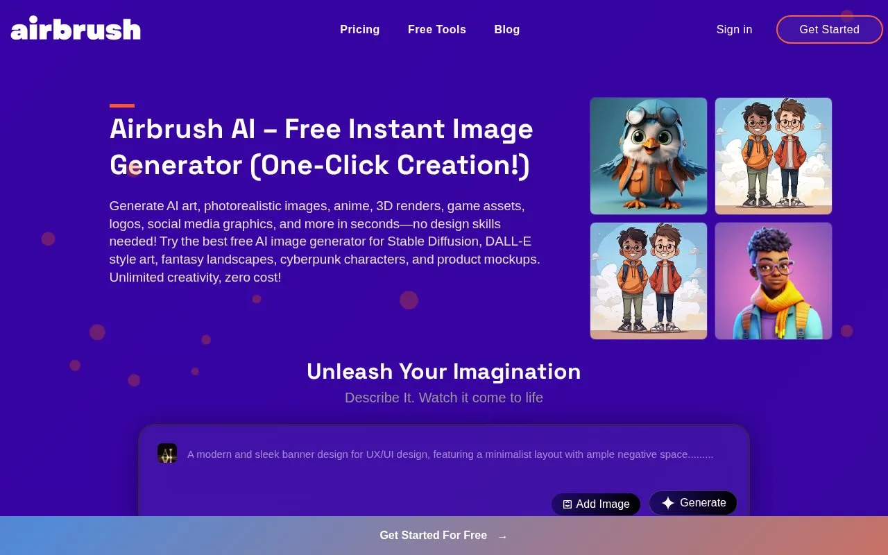 Airbrush homepage screenshot