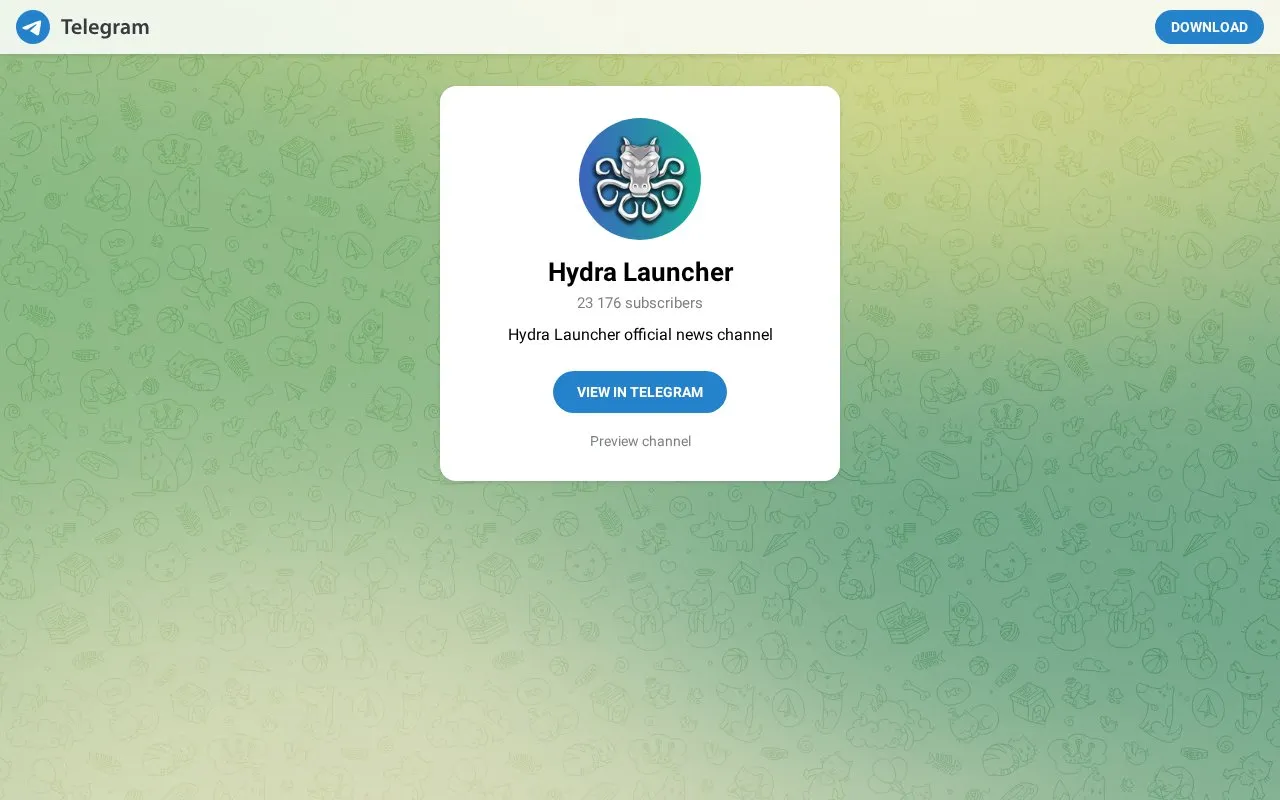 Hydralauncher homepage screenshot