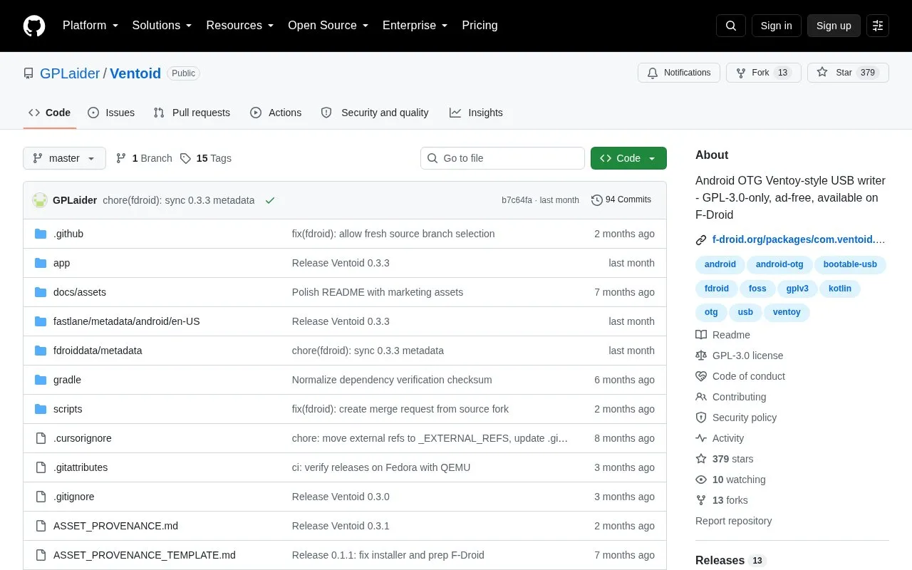 Ventoid homepage screenshot