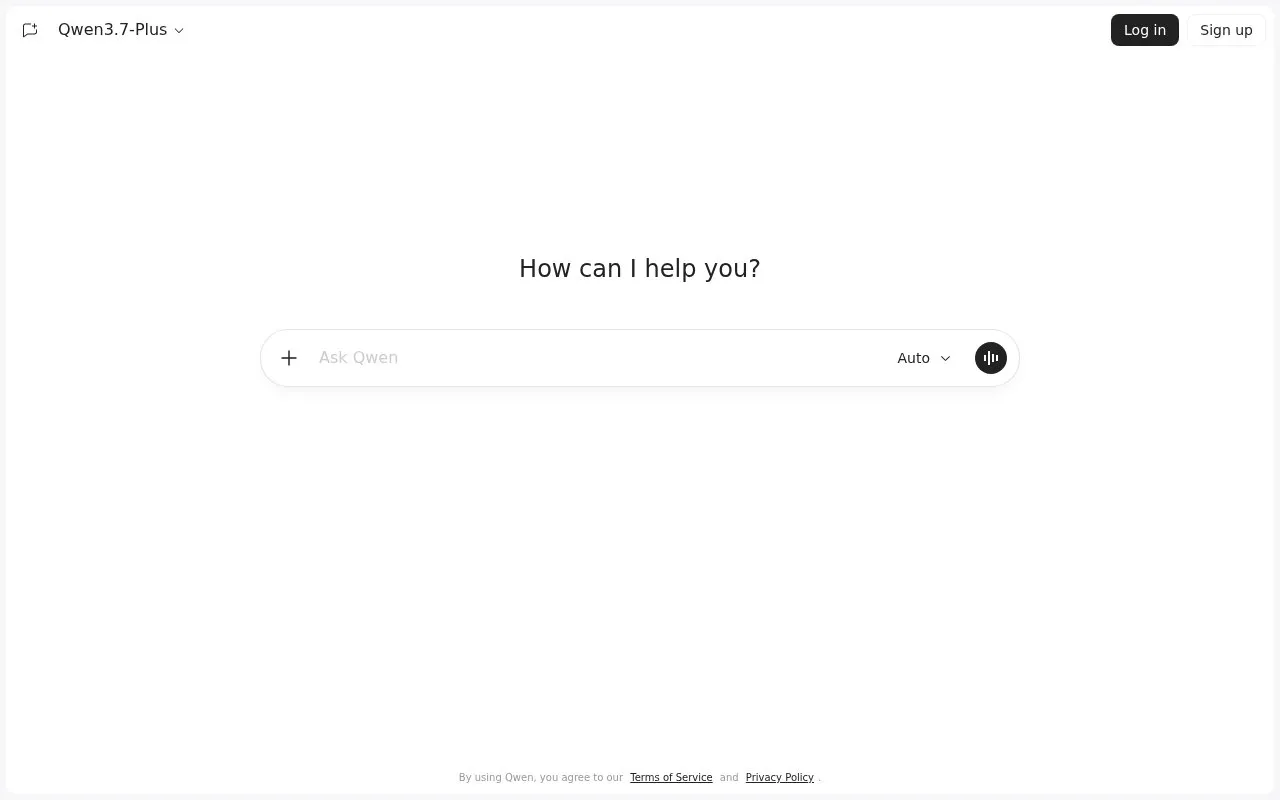 Qwen Studio homepage screenshot