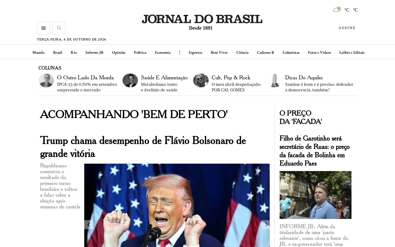 Jornal do Brasil homepage screenshot