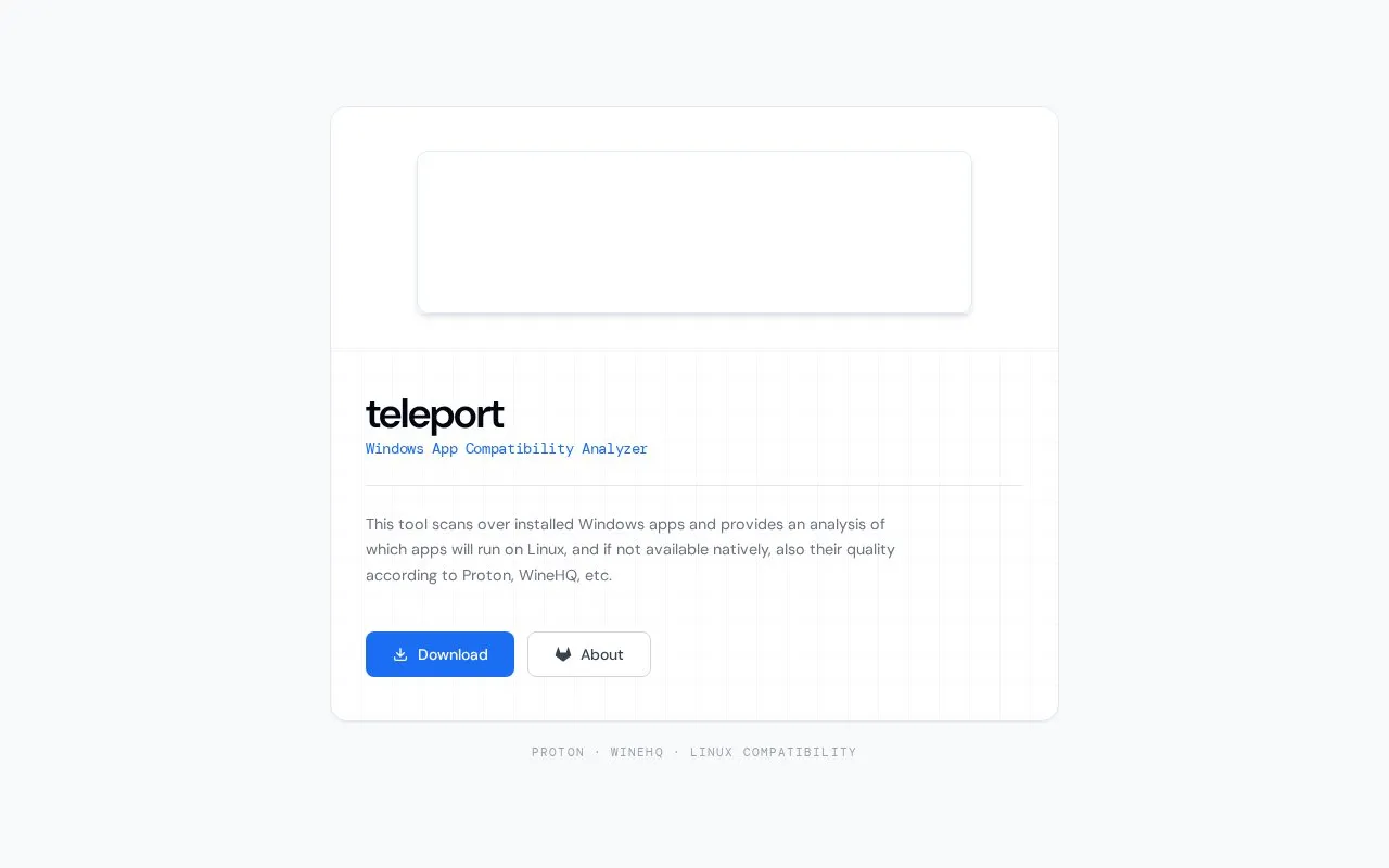 Teleport homepage screenshot
