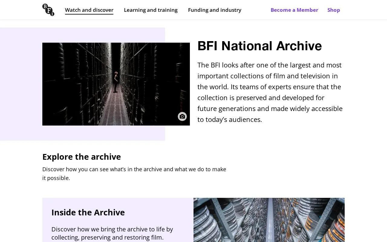 Archive homepage screenshot