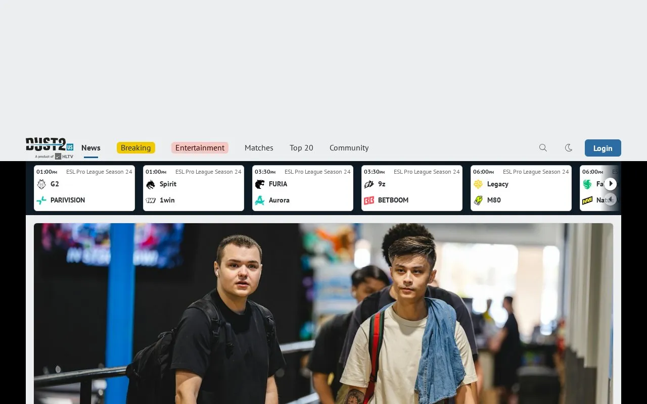Dust2 homepage screenshot