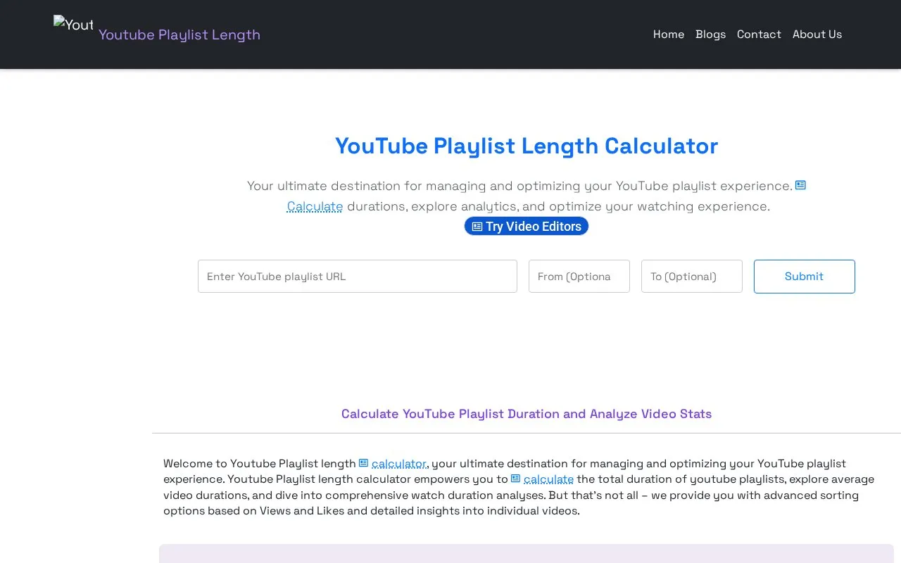 Length Checker homepage screenshot