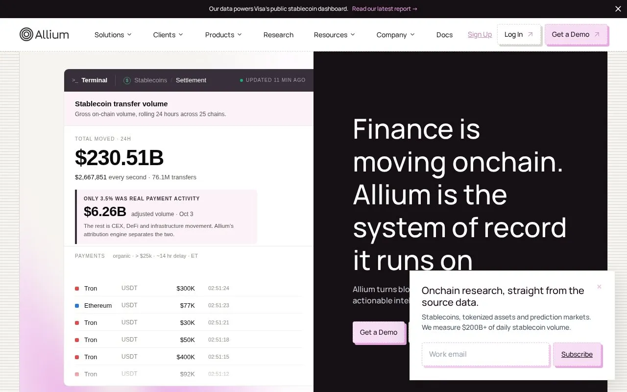 Allium homepage screenshot