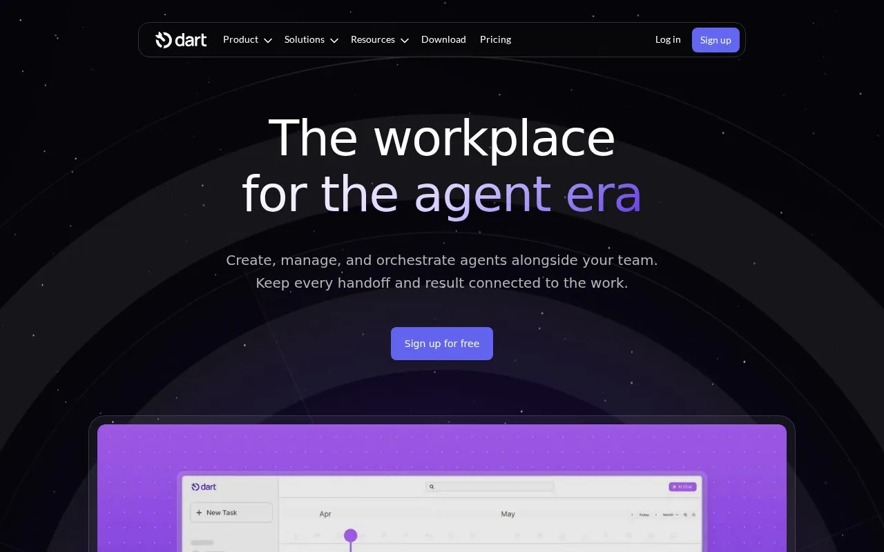 Dart homepage screenshot