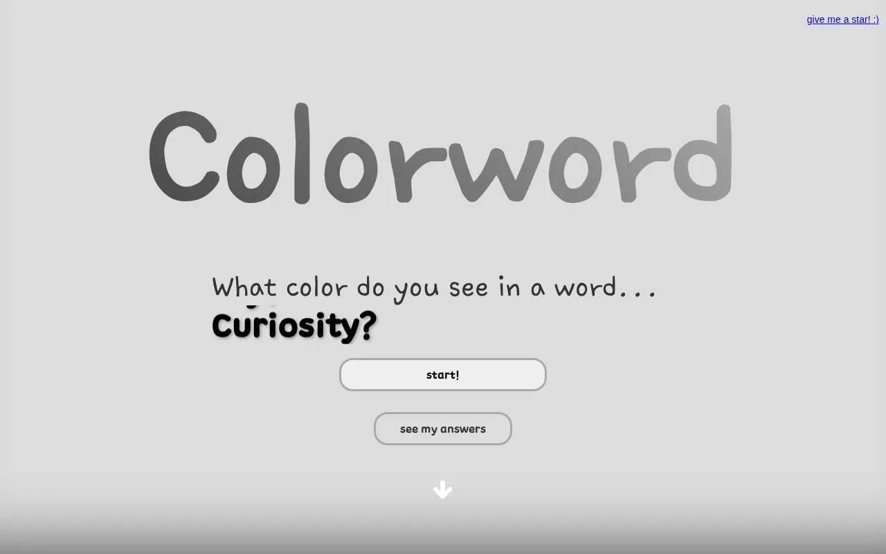 Colorword homepage screenshot