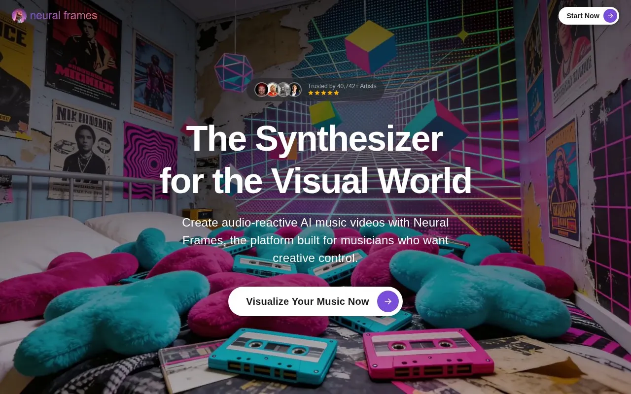 Neural Frames homepage screenshot