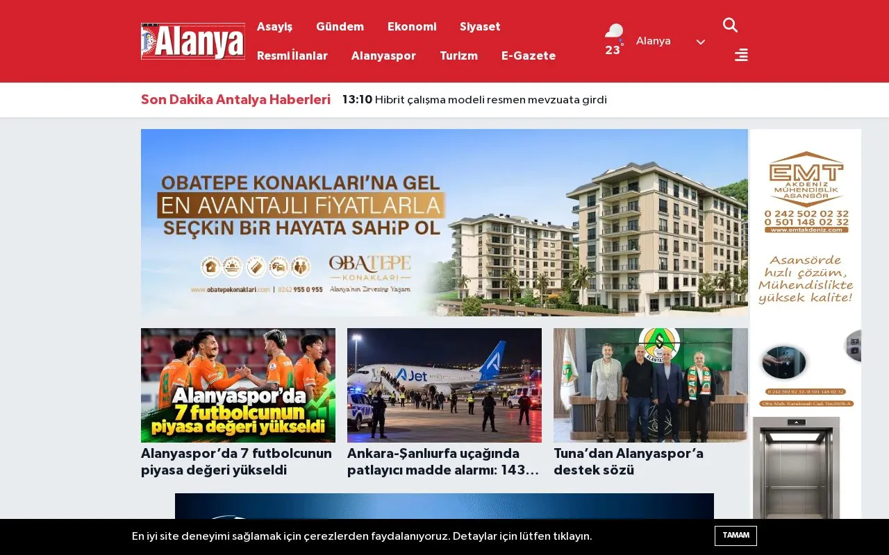 yenialanya.com homepage screenshot