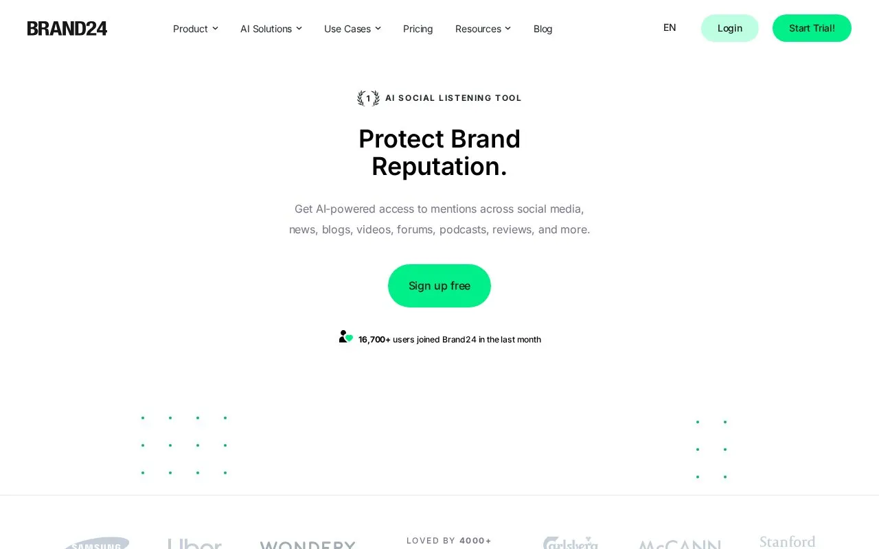 Brand24 homepage screenshot