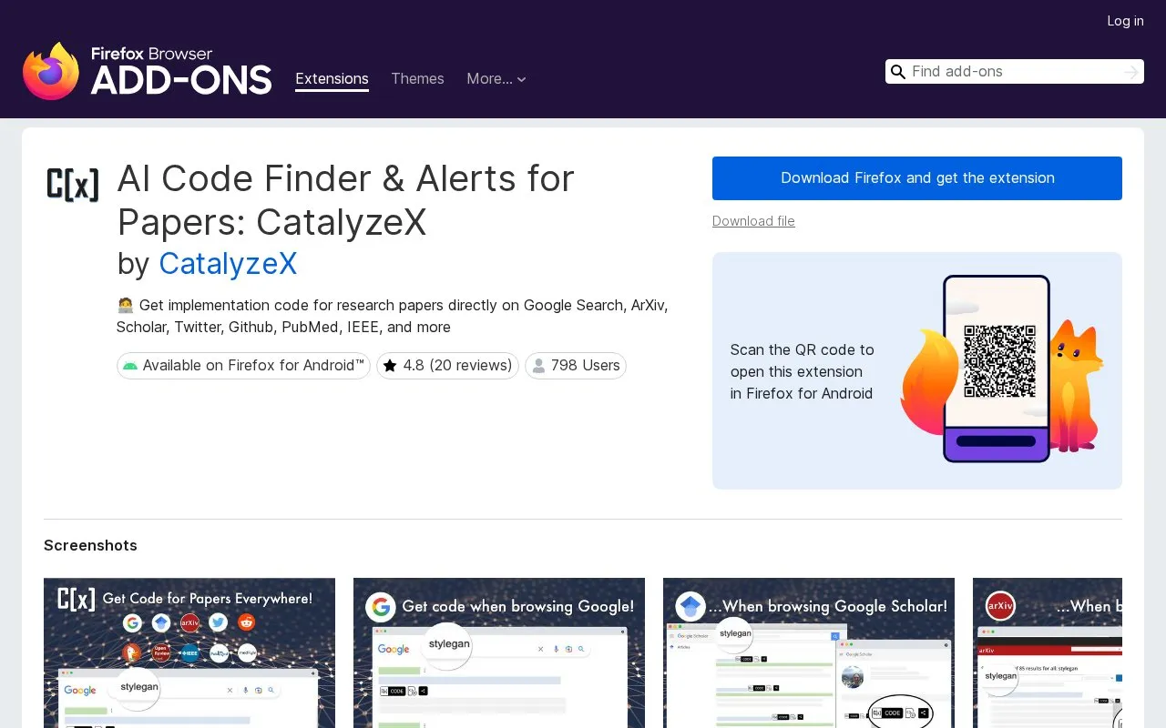 Firefox homepage screenshot