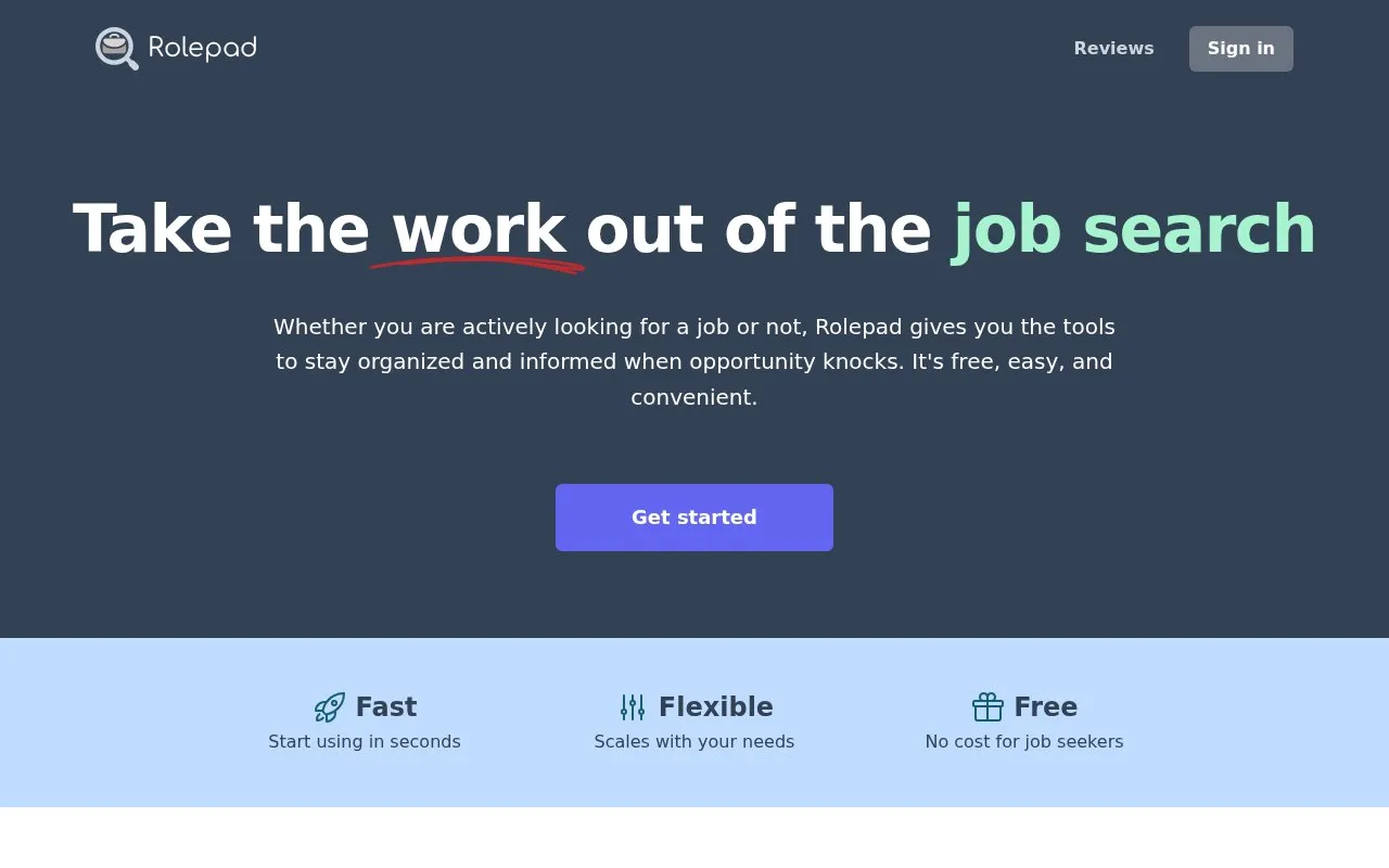 Rolepad homepage screenshot