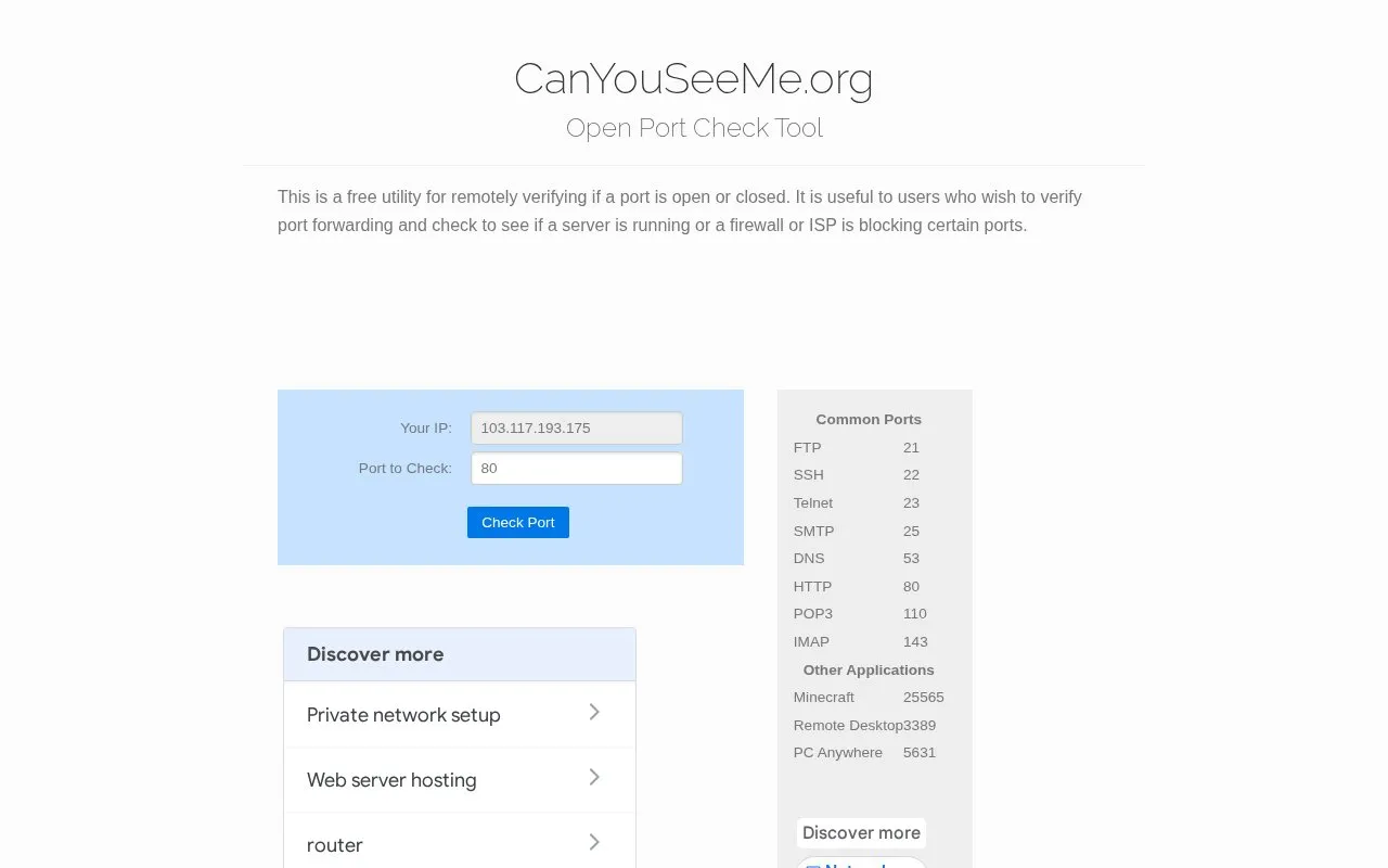 CanYouSeeMe homepage screenshot