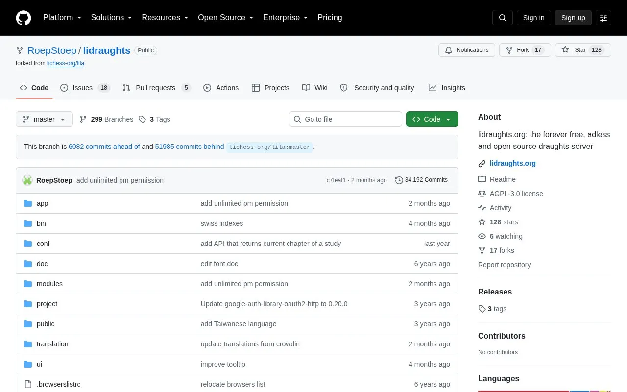 Lidraughts homepage screenshot