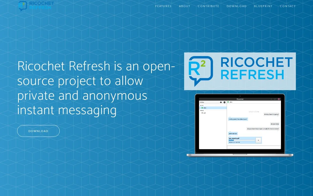 Ricochet Refresh homepage screenshot