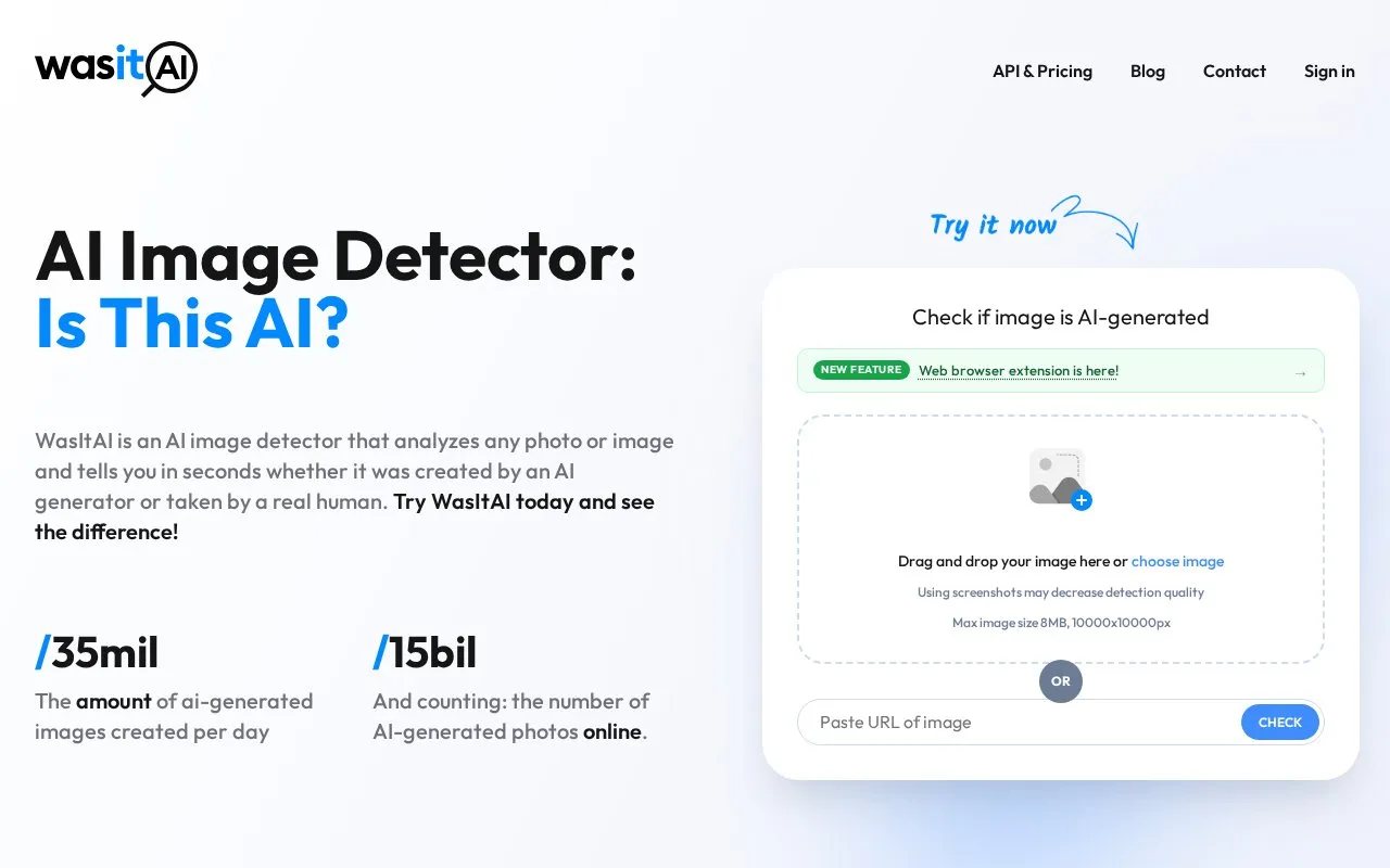 WasItAI homepage screenshot