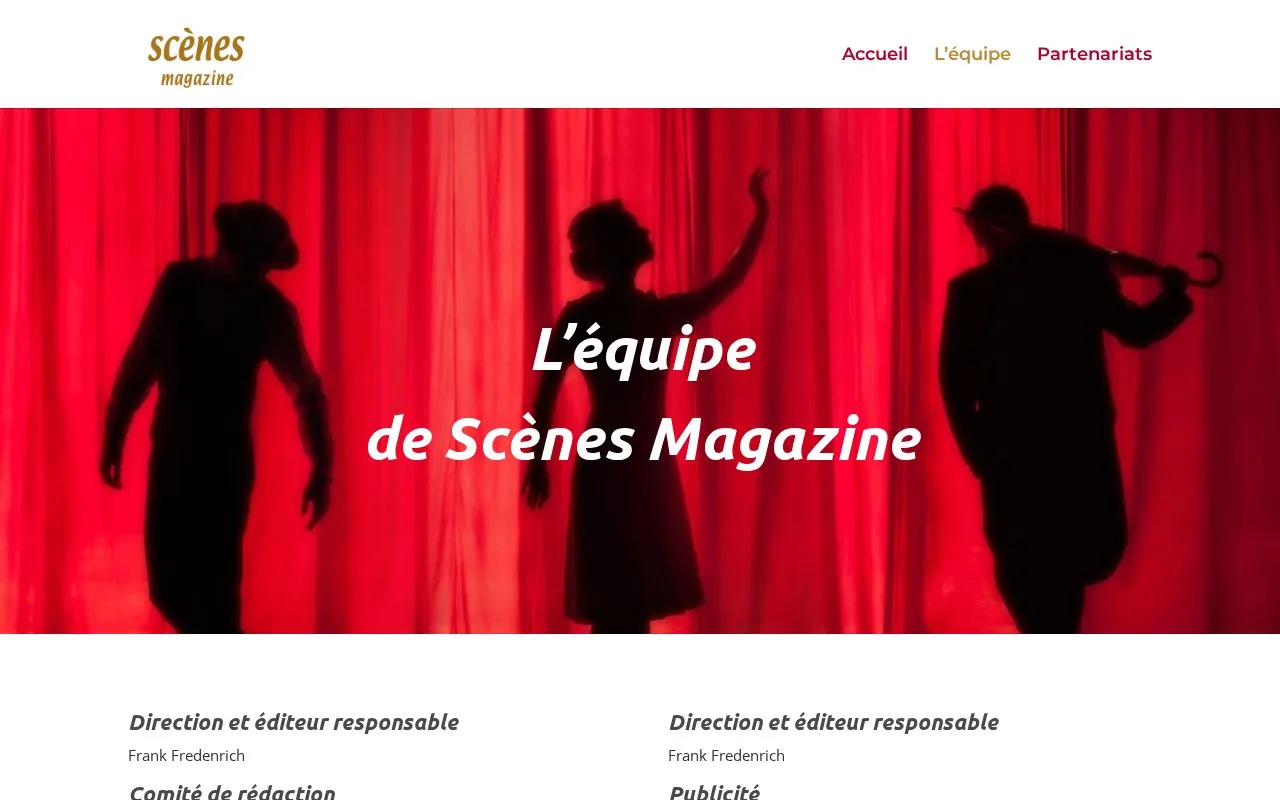 Scènes Magazine homepage screenshot