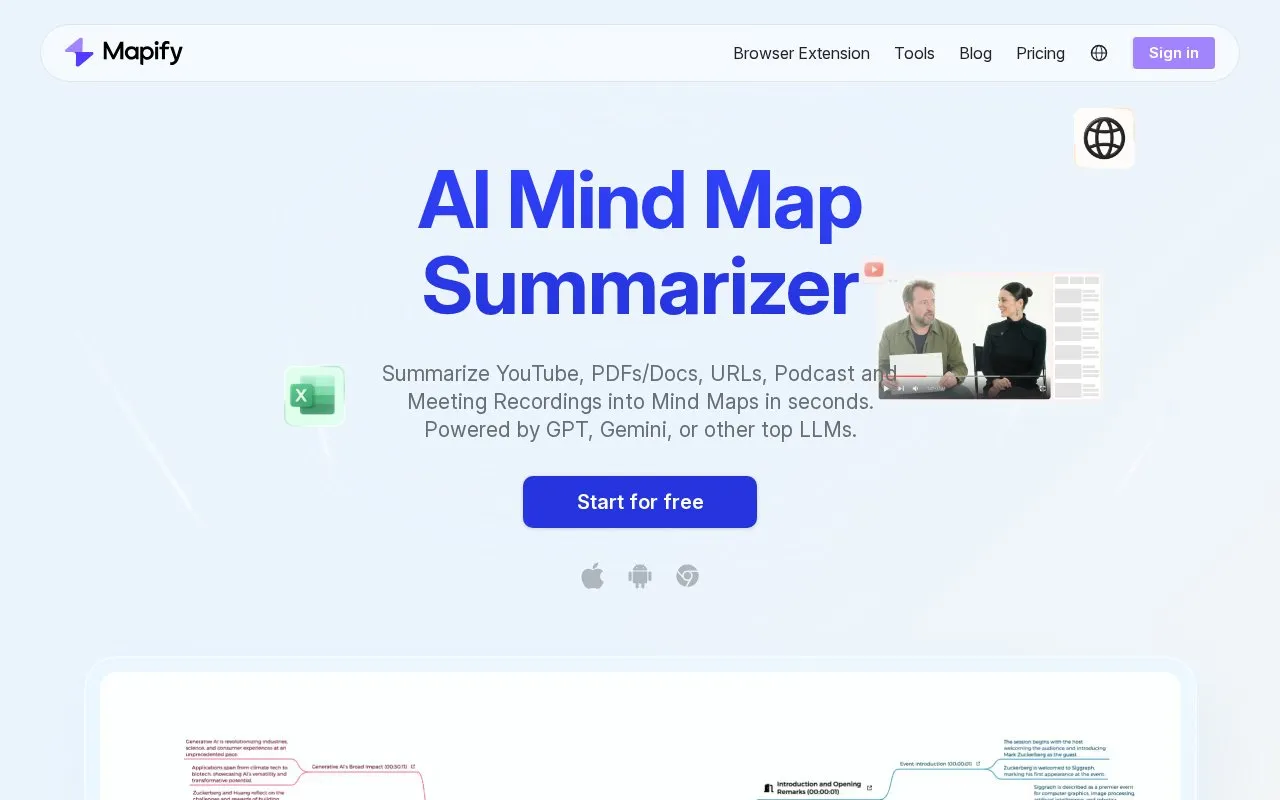 Mapify homepage screenshot