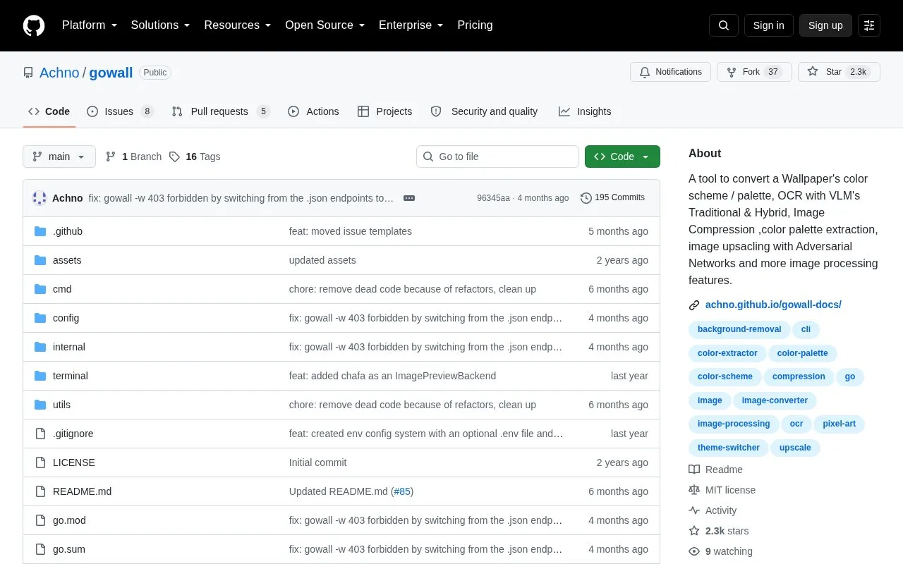 GoWall homepage screenshot