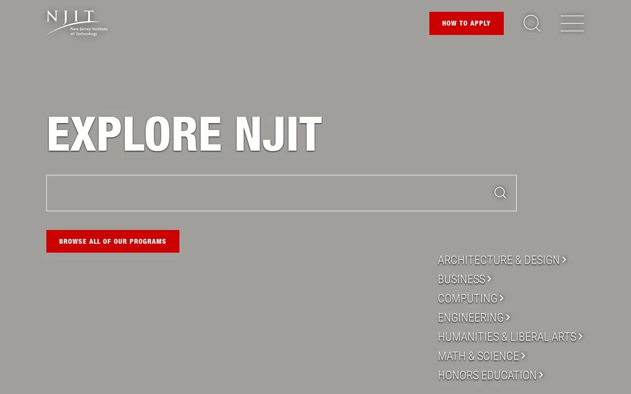 New Jersey Institute of Technology homepage screenshot