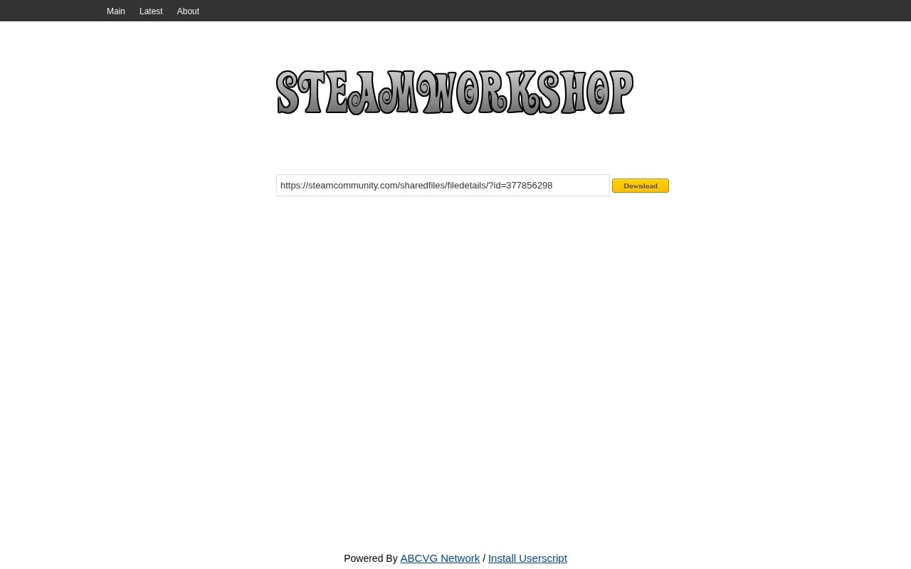 Steamworkshop.download homepage screenshot