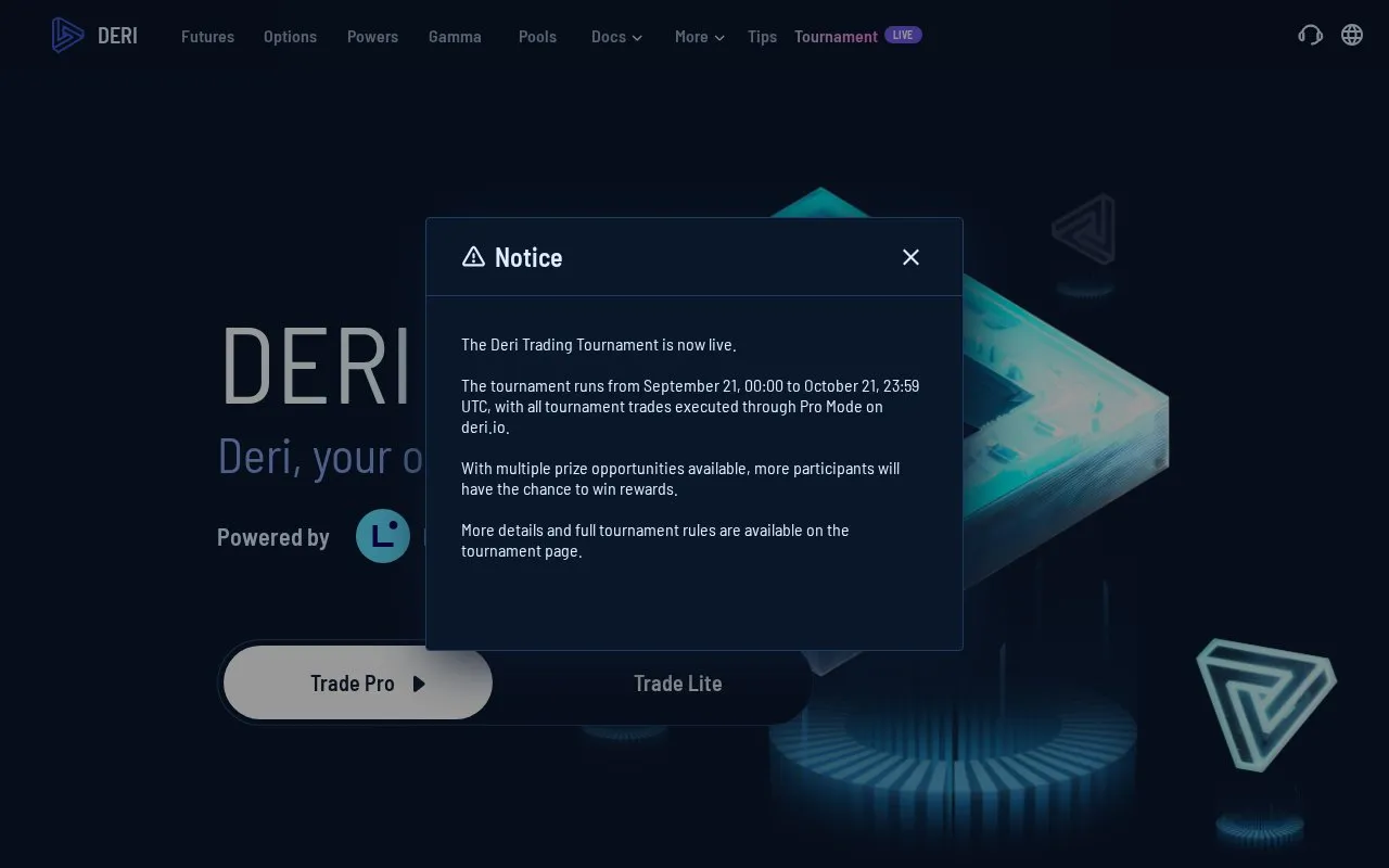 Deri V4 homepage screenshot