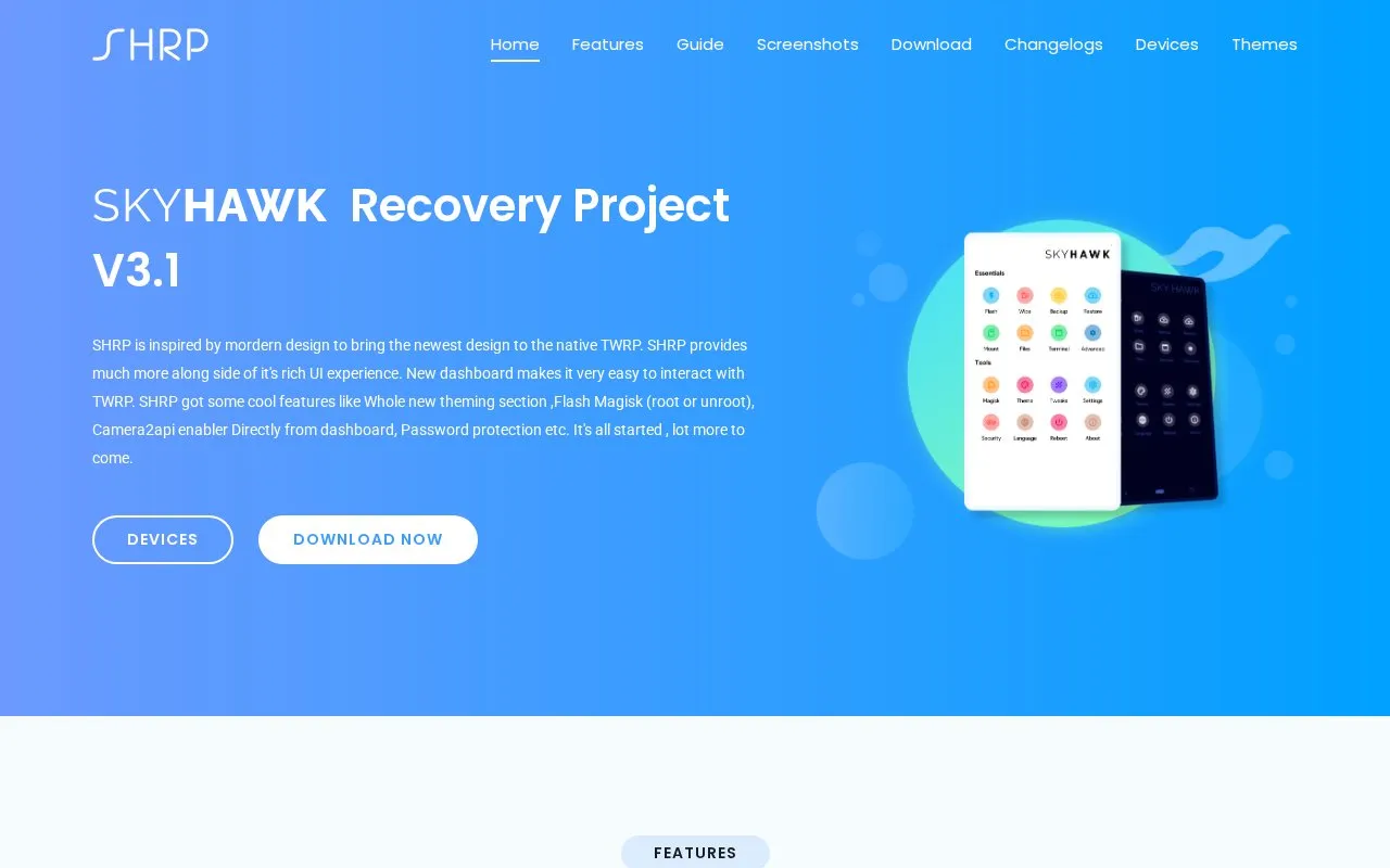SkyHawk homepage screenshot