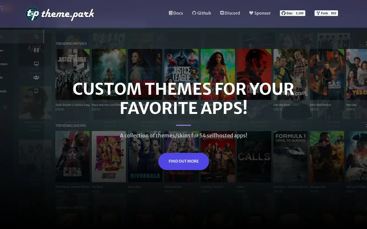 theme.park homepage screenshot