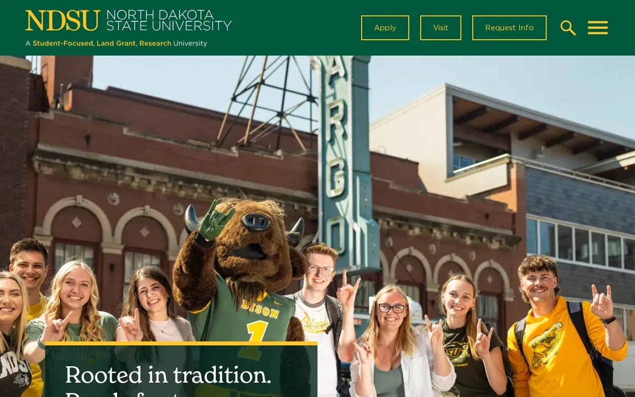North Dakota State University homepage screenshot