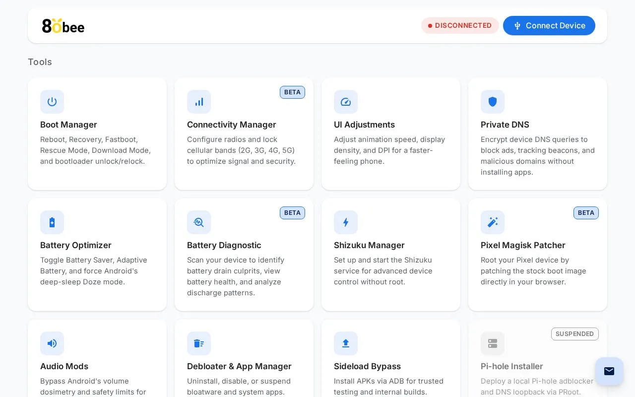 WebUI homepage screenshot