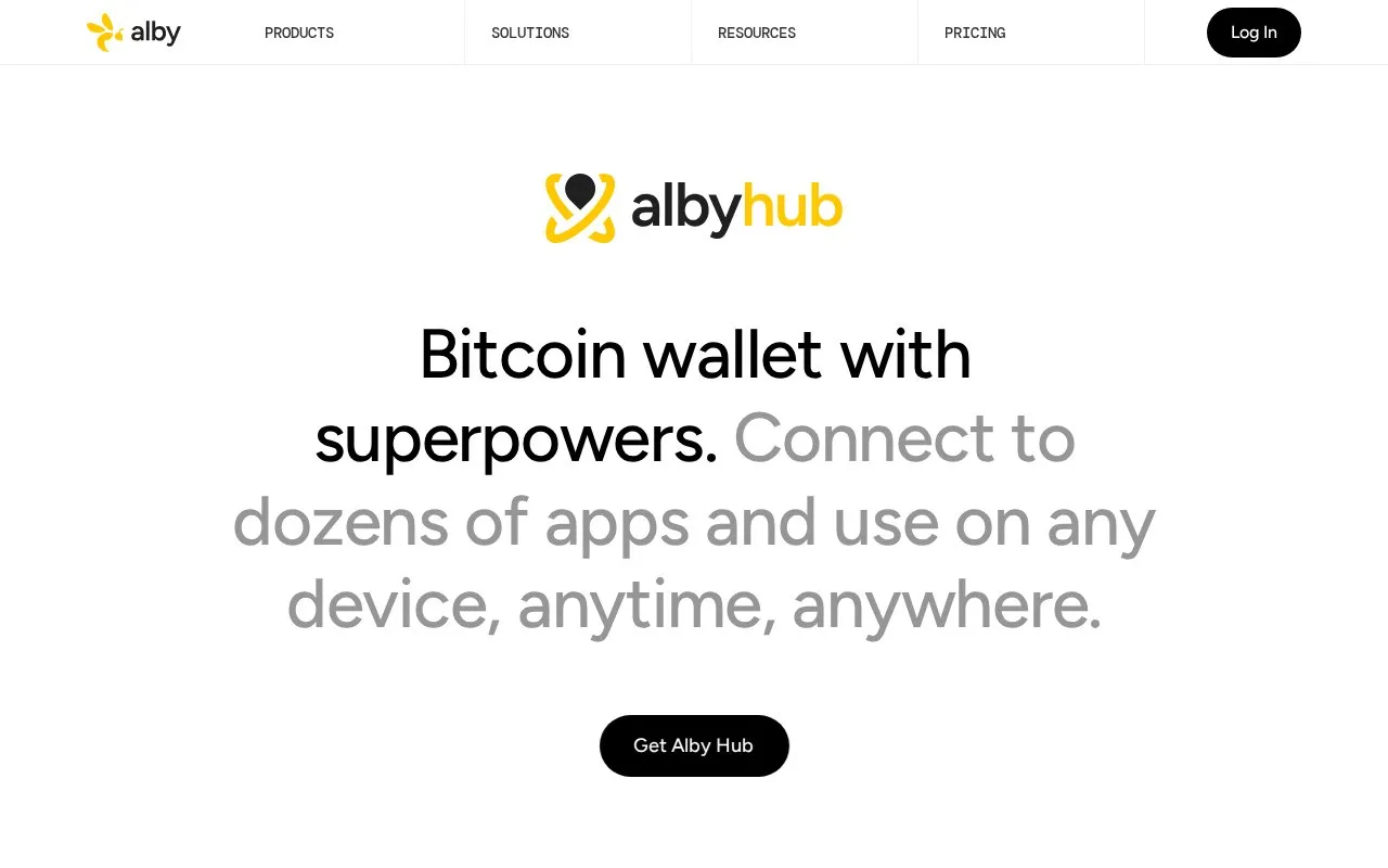 Alby NWC (Web) homepage screenshot