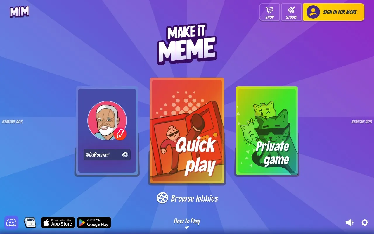 Make it Meme homepage screenshot