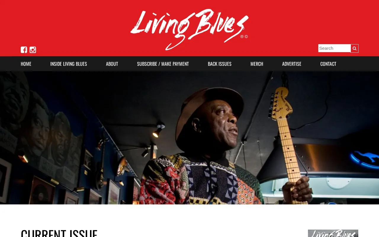 Living Blues homepage screenshot