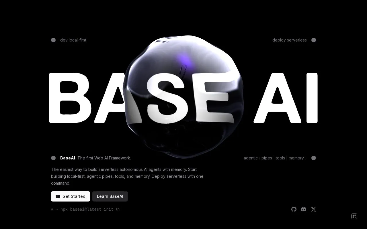 BaseAI homepage screenshot