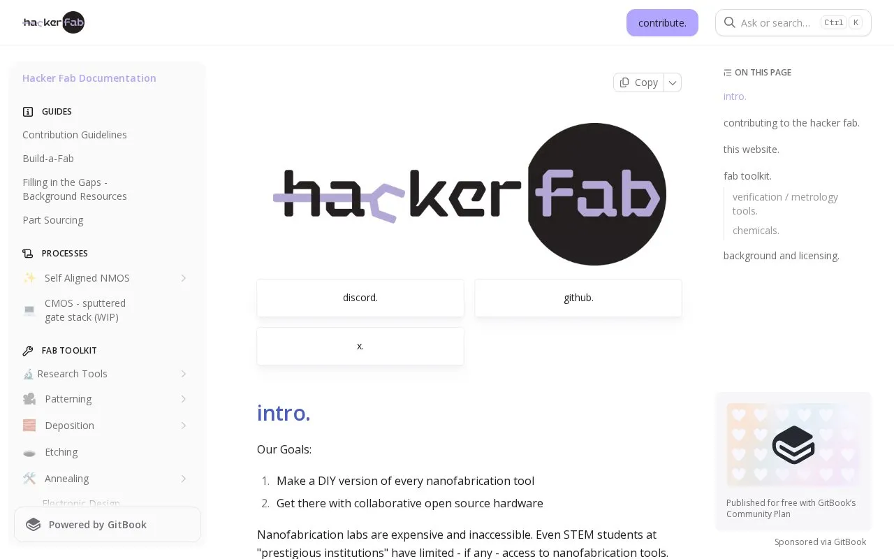 Hacker Fab homepage screenshot