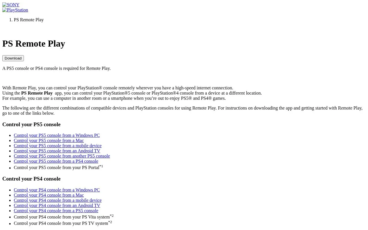 RemotePlay homepage screenshot