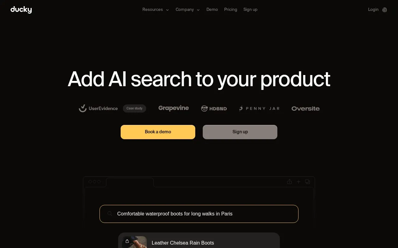 Ducky homepage screenshot