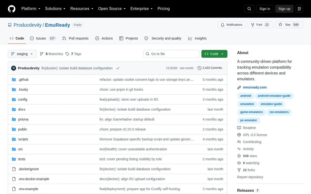 Emu Ready homepage screenshot